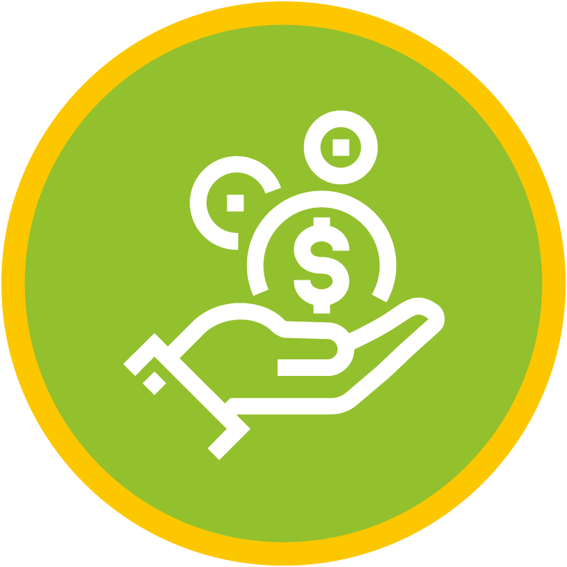 Icon of a hand holding money
